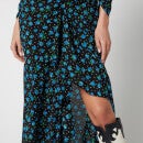 RIXO Women's Paloma Open Back Midaxi Dress - Multi Bloom Black Blue
