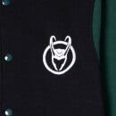 Marvel Loki Logo Unisex Varsity Jacket - Black/Green
