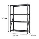 Rack 400 4 Wire Shelf Storage Unit 400kg - 1800 x 1200 x 400mm