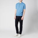 Canali Men's Wool Silk Fine Gauge Half Zip Polo Shirt - Light Blue - IT 48/M