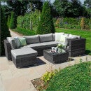 Nova Chester Rattan Corner Sofa Set in Grey Homebase