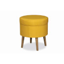 Round Storage Stool Linen Ochre