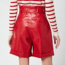 Philosophy di Lorenzo Serafini Women's Faux Leather Shorts with Bow Belt - Red - IT 40/UK 8