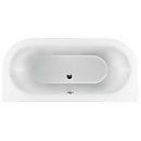 Belmont White Back to Wall Roll Top Bath with Silver Feet