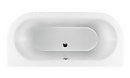 Belmont White Back to Wall Roll Top Bath with Black Feet