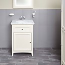 Savoy 600mm Floorstanding Vanity Unit with Marble Worktop with Basin - Old English White