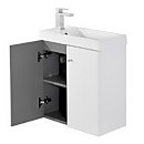 Alpine Duo 495mm Wall Hung Vanity Unit with Basin - Gloss White