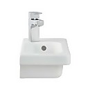 Falcon White Cloakroom Basin with 1 Tap Hole - 450mm