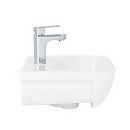 Cedar 520mmm White Semi Recessed Basin with 1 Tap Hole