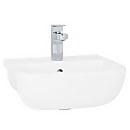 Cedar White Semi Recessed Basin with 1 Tap Hole - 420mm