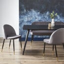 Illona Velvet Dining Bench Grey Homebase