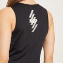 Damska krótka koszulka treningowa z kolekcji MP Linear Mark – czarna - XXS