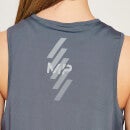 Damska krótka koszulka treningowa z kolekcji MP Linear Mark – grafitowa - M