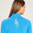 MP moteriški „Linear Mark“ treniruočių marškinėliai su 1/4 užtrauktuku – Ryškiai mėlyna - XS