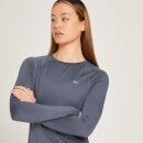 Dámske športové tričko s dlhými rukávmi Linear Mark – tmavosivé - XS