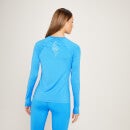 Dámske športové tričko s dlhými rukávmi Linear Mark – žiarivo modré - XS