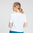 MP 여성용 초크 그래픽 크롭 티셔츠 - 화이트 - XS