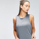 Camiseta corta de tirantes de entrenamiento con gráfico repetido para mujer de MP - Gris carbón