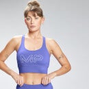 Sujetador deportivo de entrenamiento con estampado de marca repetido para mujer de MP - Azul violáceo - XXS