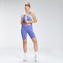 Pantalón corto de ciclismo de entrenamiento con estampado de marca repetido para mujer de MP - Azul violáceo - XXS