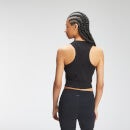 Camiseta corta sin mangas de punto elástico acanalado para mujer de MP - Negro