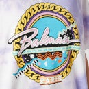 Balmain Women's Oversized Printed Tie Dye T-Shirt - Lavender/Multi - M