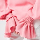 Balmain Women's Georgette Shirt with Smocked Cuffs - Rose - FR 36/UK 8