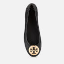 Tory Burch Women's Minnie Metal Logo Leather Ballet Flats - Perfect Black/Gold
