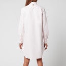 Thom Browne Women's Thigh Length L/S Point Collar Shirtdress with Gg Placket - Light Pink