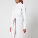 Thom Browne Women's L/S Below The Knee Shirtdress with Rwb Gg Belt - White - IT 40/UK 8