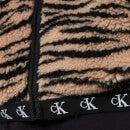 Calvin Klein Jeans Women's Zebra Sherpa Jacket - Zebra Aop Irish Cream Black