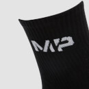 MP Men's Crew Socks (3 Pack) - Black/White - UK 6-8