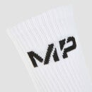 MP Men's Crew Socks (3 Pack) - Black/White - UK 6-8