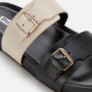 Dune Women's Loren Leather Double Strap Sandals - Black/Leather