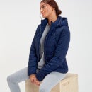 MP Outerwear Leichte und verstaubare Pufferjacke mit Kapuze für Damen - Marineblau