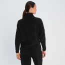 Damska bluza polarowa z suwakiem 1/4 z kolekcji Essentials MP – czarna - XXS