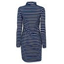 Southwick Turtleneck Jersey Dress - Navy Stripe