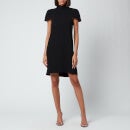Victoria, Victoria Beckham Women's Cape Detail Soft Crepe Dress - Black