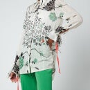 Victoria, Victoria Beckham Women's Flounce Cuff Printed Crepon Shirt - Jumbo Floral Cream - UK 10