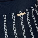 MICHAEL Michael Kors Women's Pin Stripe Chain Skirt - Midnight Blue/White