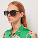 Gucci Women's Gradient Cat Eye Acetate Sunglasses - Black/Black/Grey