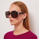 Gucci Women's GG Square Frame Acetate Sunglasses - Havana/Havana/Brown