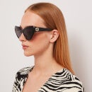 Gucci Women's GG Cat Eye Acetate Sunglasses - Black/Black/Grey