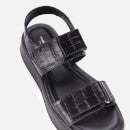 Vagabond Women's Courtney Embossed Leather Double Strap Sandals - Black/Black
