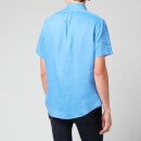 Polo Ralph Lauren Men's Slim Fit Linen Short Sleeve Shirt - Harbor Island Blue - S