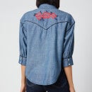 See by Chloé Women's Chambray Frill Collar Shirt - Faded Indigo - EU 34/UK 6
