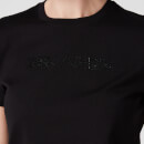 KARL LAGERFELD Women's Rhinestone Logo T-Shirt - Black