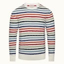 Ethan 스트라이프 크루넥 메리노(Merino) 점퍼 아몬드/멀티