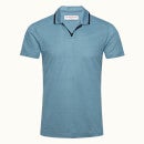 Felix Linen 리조트 카라 린넨 폴로셔츠 카프리 블루