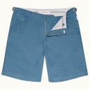 Norwich Linen 테일러드 핏 린넨 쇼츠 카프리 블루